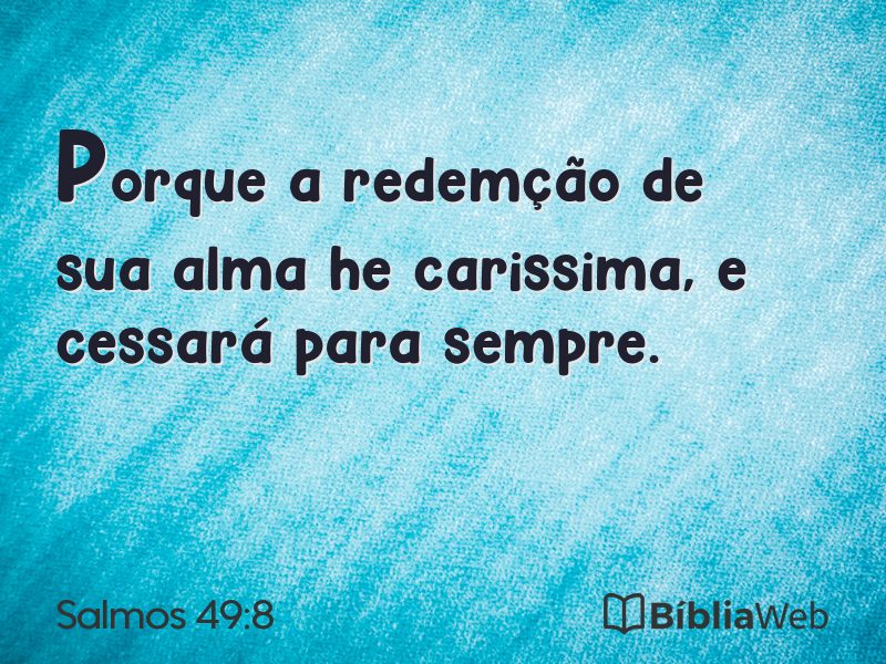 Salmos 49:8 em imagem para compartilhar