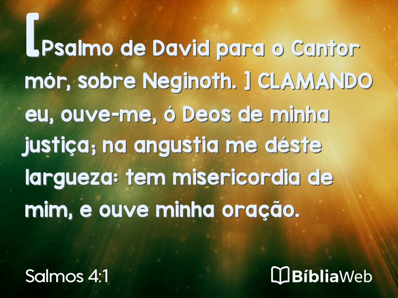 Salmos 4:1 em imagem para compartilhar