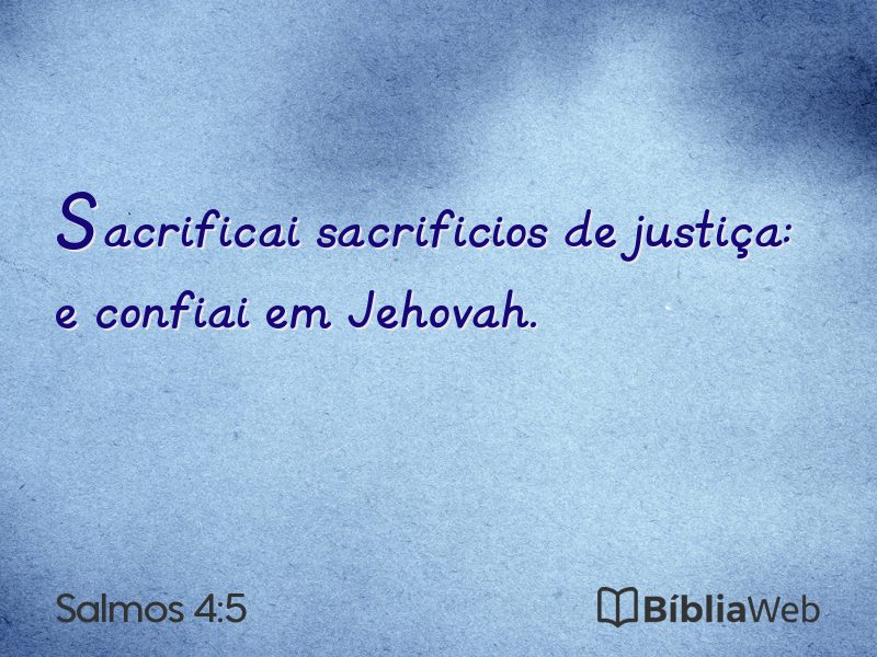 Salmos 4:5 em imagem para compartilhar