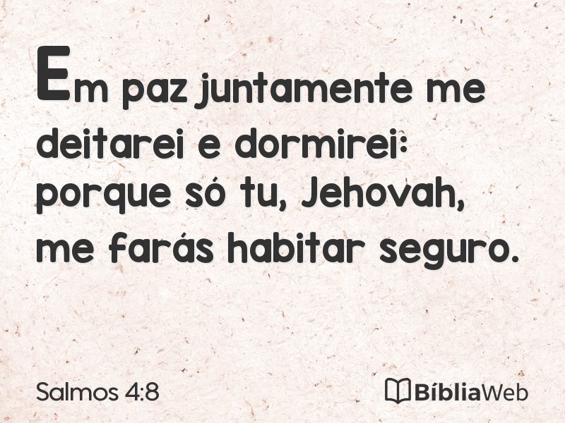 Salmos 4:8 em imagem para compartilhar
