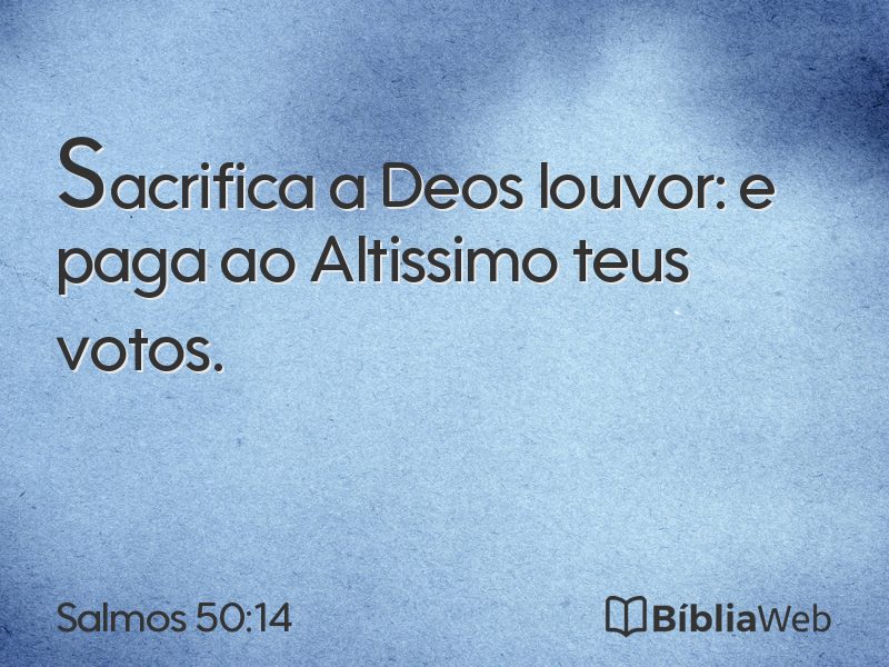 Salmos 50:14 em imagem para compartilhar