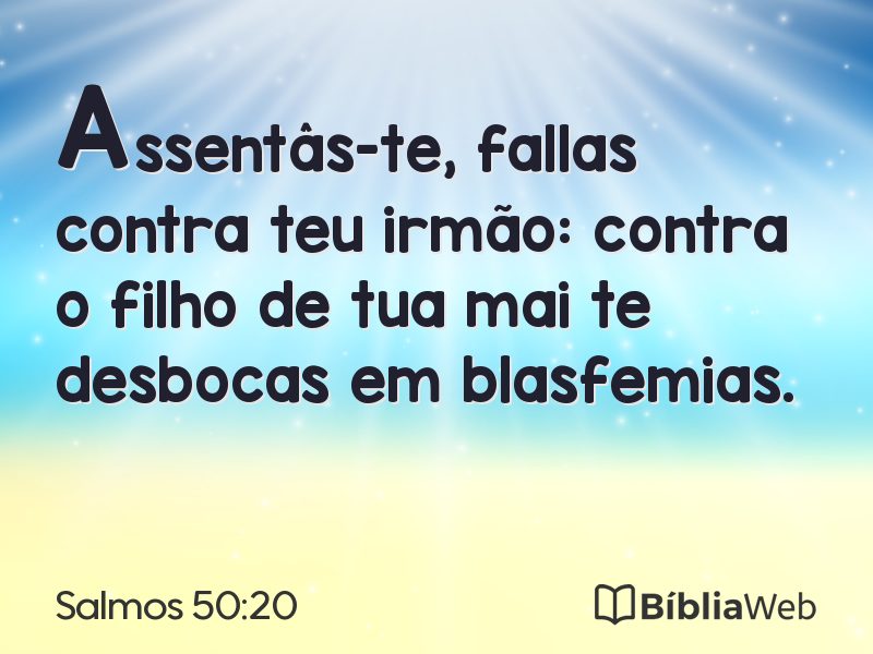 Salmos 50:20 em imagem para compartilhar