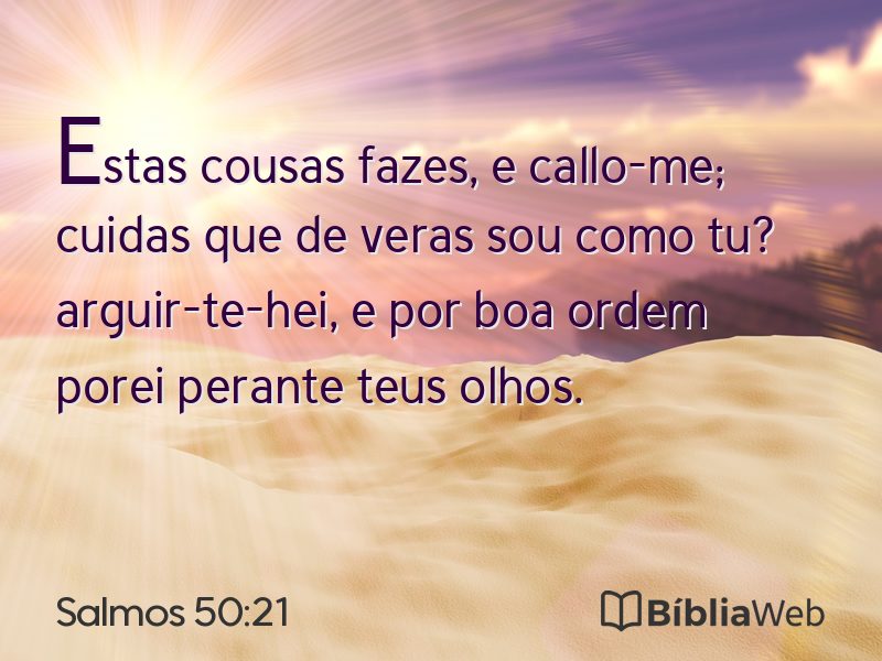 Salmos 50:21 em imagem para compartilhar