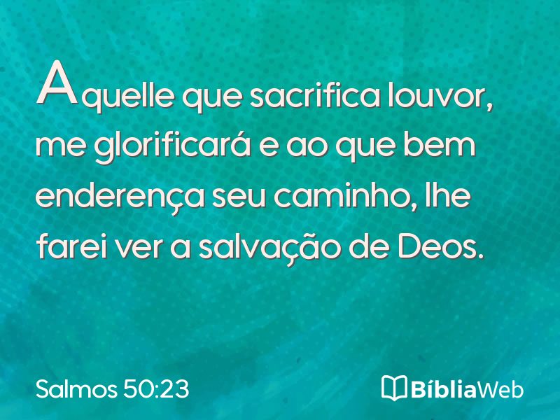 Salmos 50:23 em imagem para compartilhar