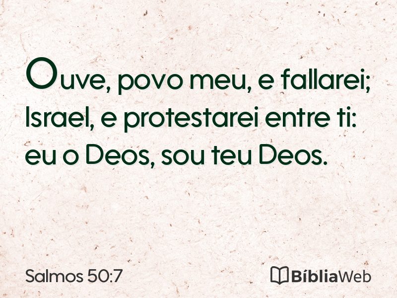 Salmos 50:7 em imagem para compartilhar