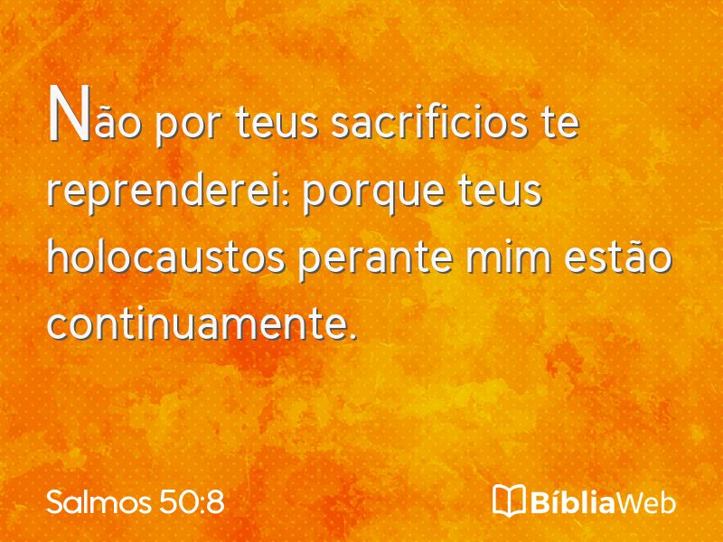 Salmos 50:8 em imagem para compartilhar