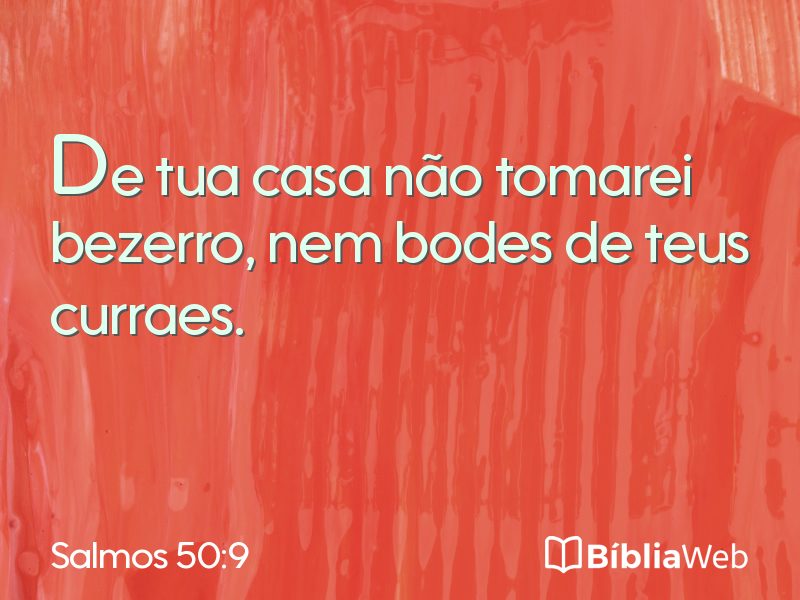 Salmos 50:9 em imagem para compartilhar