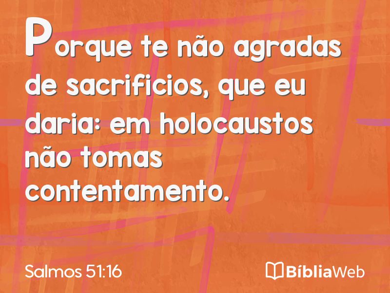 Salmos 51:16 em imagem para compartilhar