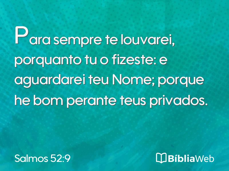 Salmos 52:9 em imagem para compartilhar
