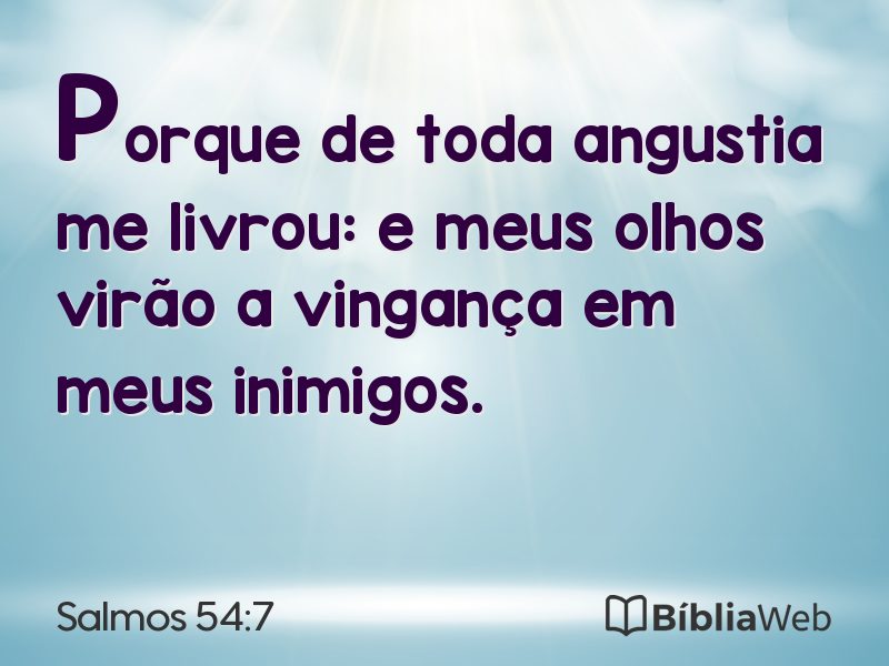 Salmos 54:7 em imagem para compartilhar