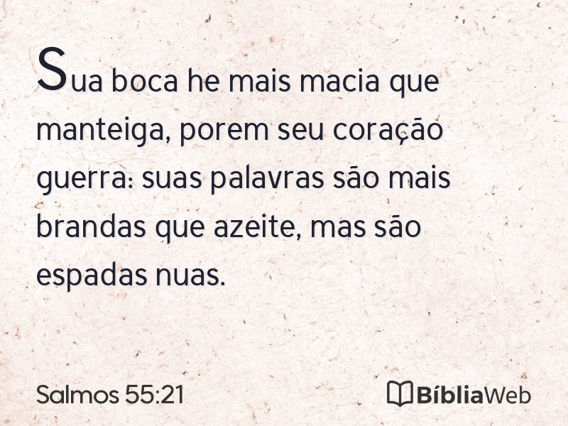 Salmos 55:21 em imagem para compartilhar
