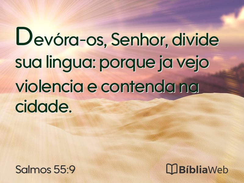 Salmos 55:9 em imagem para compartilhar