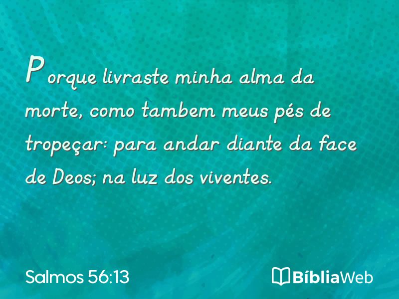Salmos 56:13 em imagem para compartilhar