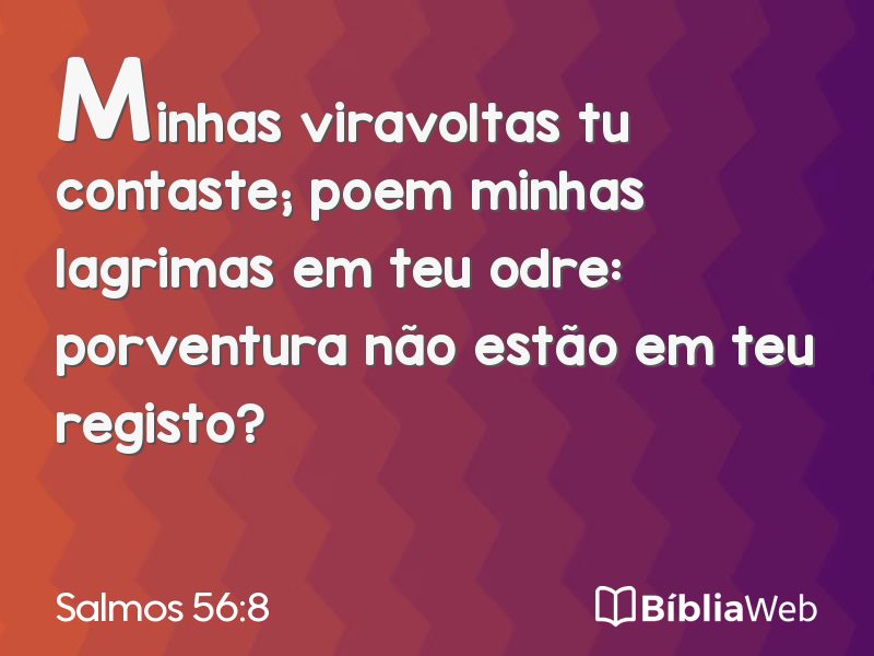 Salmos 56:8 em imagem para compartilhar