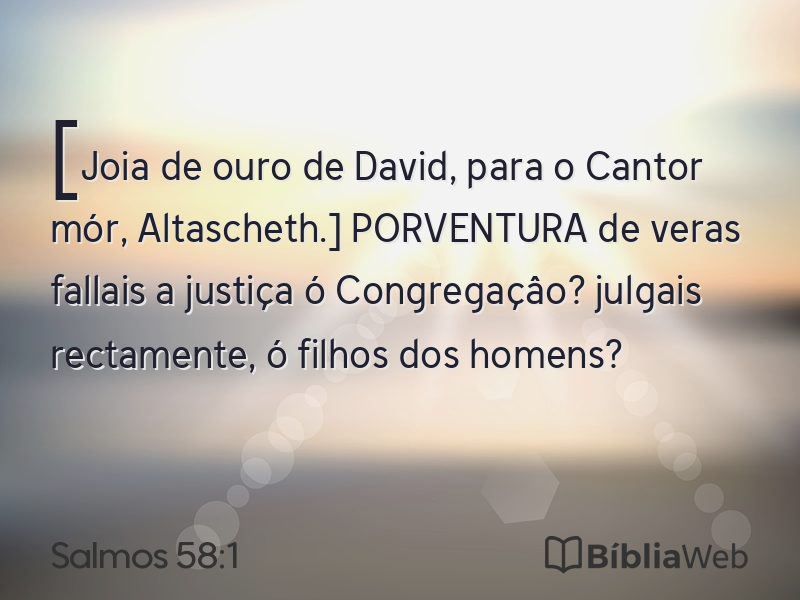 Salmos 58:1 em imagem para compartilhar