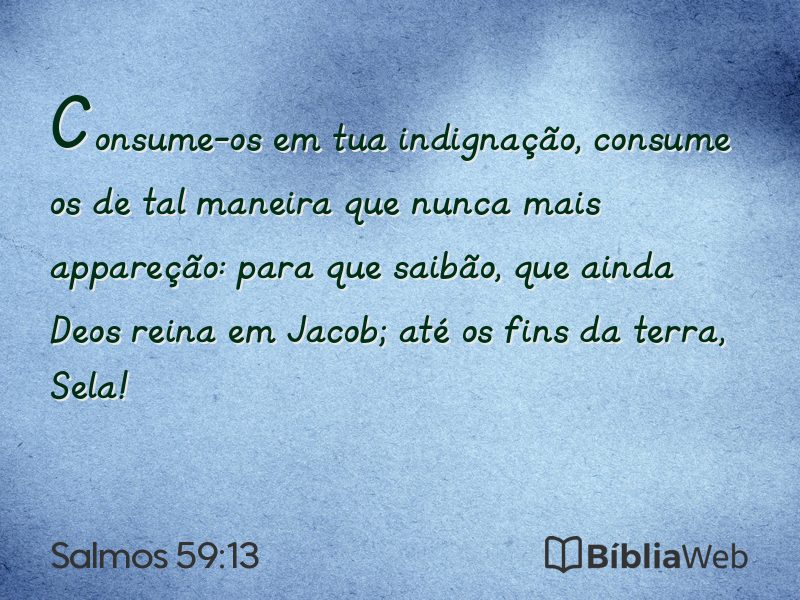 Salmos 59:13 em imagem para compartilhar