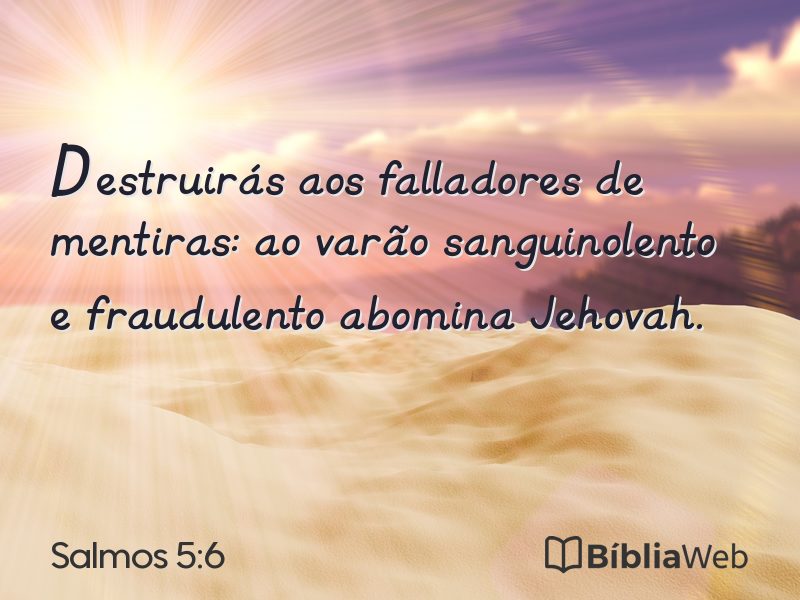 Salmos 5:6 em imagem para compartilhar