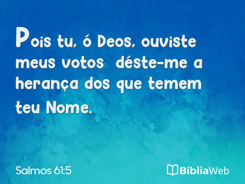 Salmos 61:5 em imagem para compartilhar