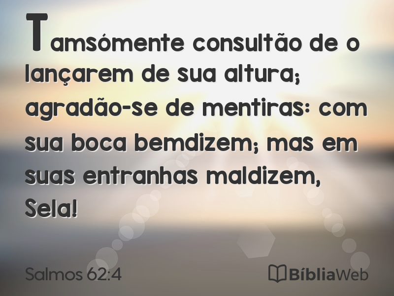 Salmos 62:4 em imagem para compartilhar