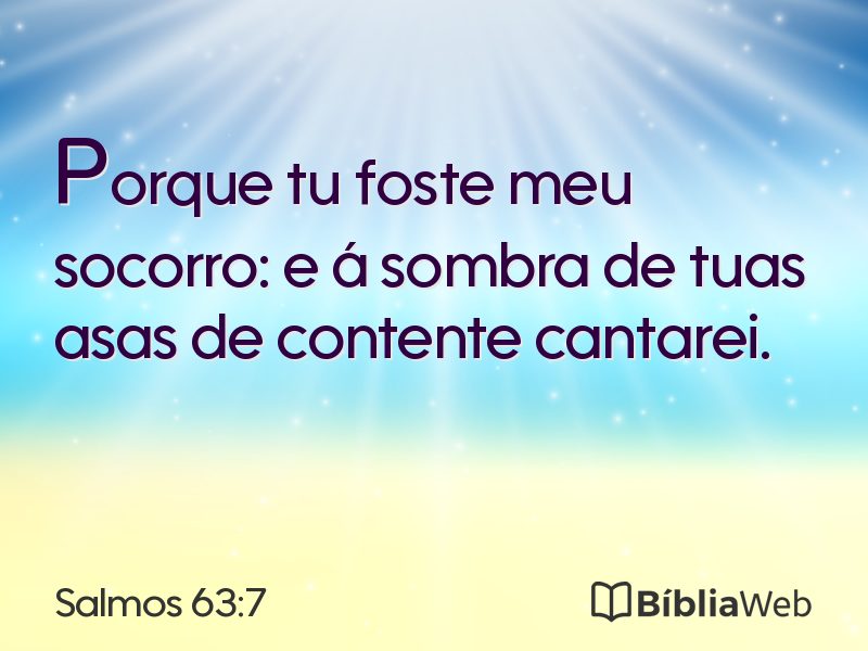 Salmos 63:7 em imagem para compartilhar