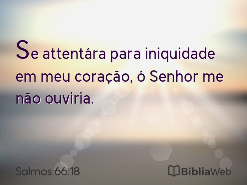 Salmos 66:18 em imagem para compartilhar