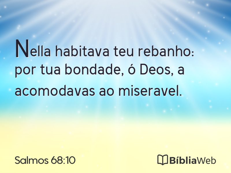 Salmos 68:10 em imagem para compartilhar