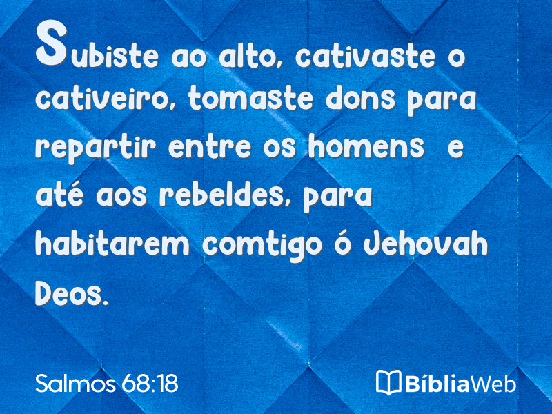 Salmos 68:18 em imagem para compartilhar