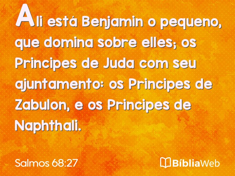 Salmos 68:27 em imagem para compartilhar