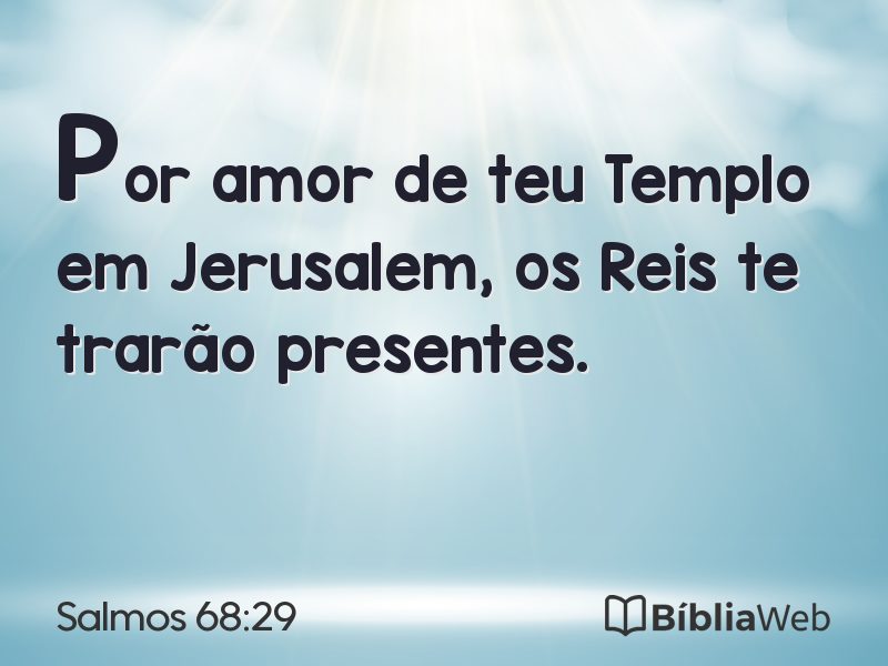 Salmos 68:29 em imagem para compartilhar