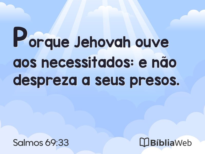 Salmos 69:33 em imagem para compartilhar