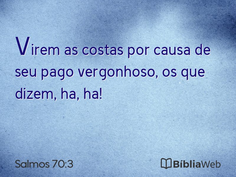 Salmos 70:3 em imagem para compartilhar