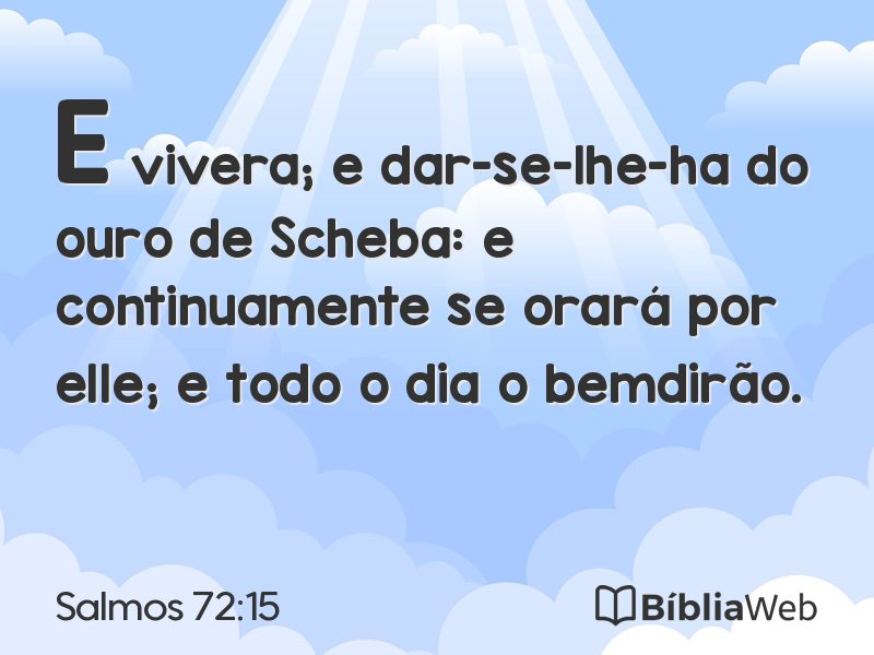 Salmos 72:15 em imagem para compartilhar