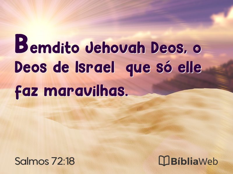 Salmos 72:18 em imagem para compartilhar