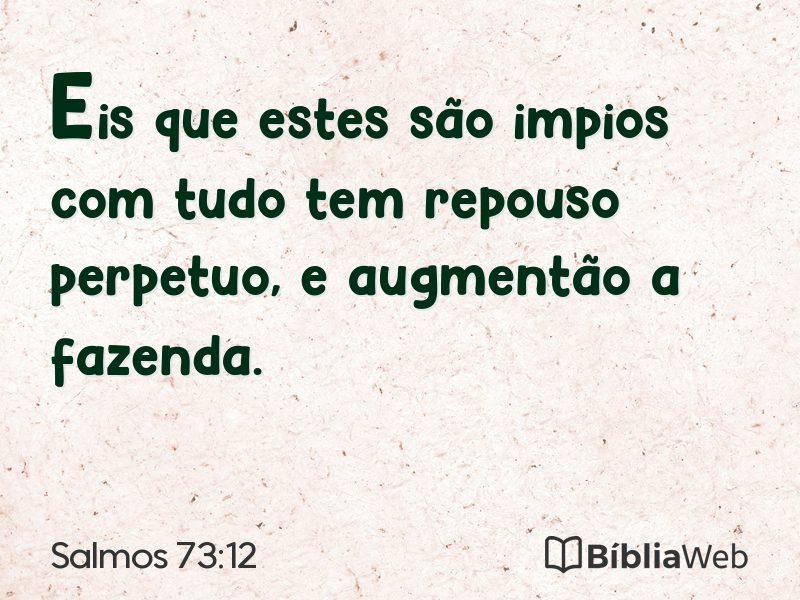 Salmos 73:12 em imagem para compartilhar