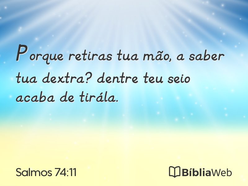 Salmos 74:11 em imagem para compartilhar