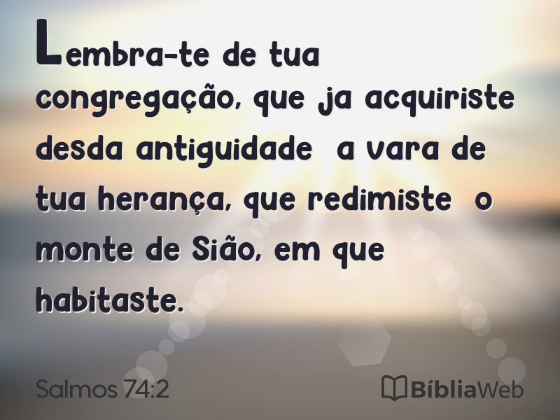 Salmos 74:2 em imagem para compartilhar