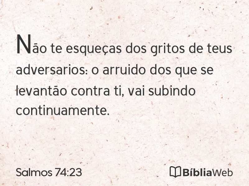 Salmos 74:23 em imagem para compartilhar