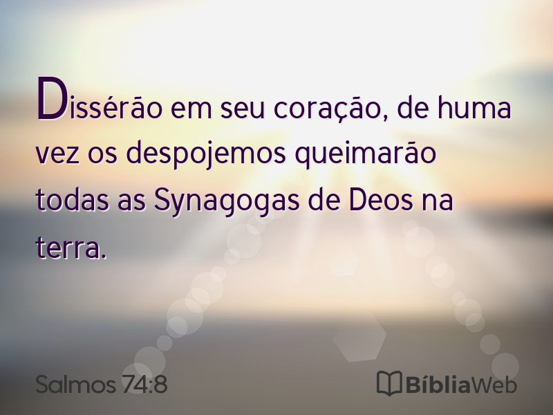 Salmos 74:8 em imagem para compartilhar