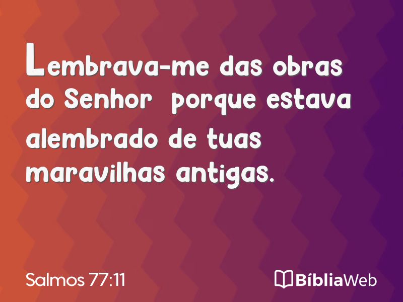 Salmos 77:11 em imagem para compartilhar