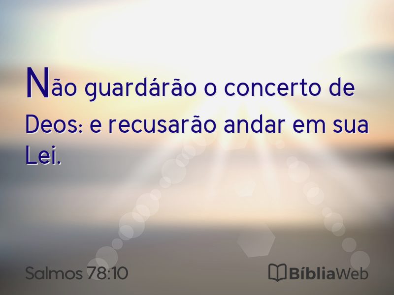 Salmos 78:10 em imagem para compartilhar