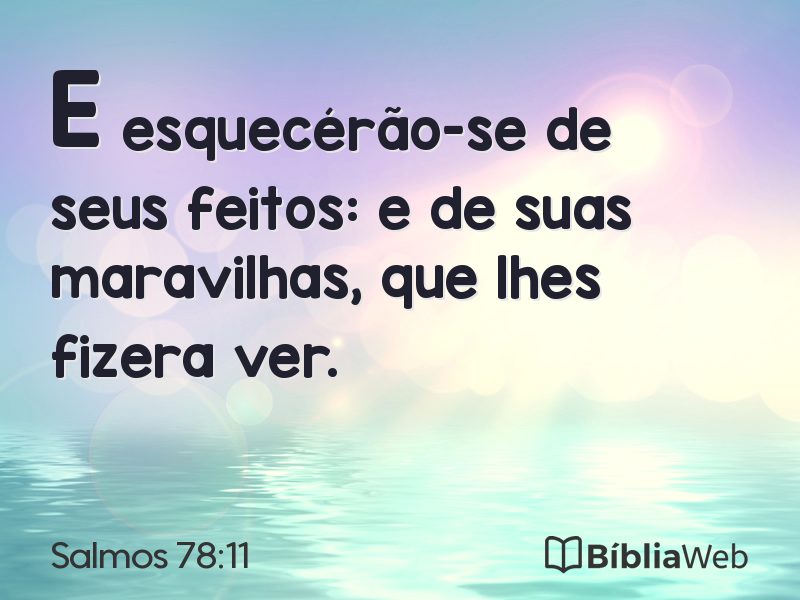 Salmos 78:11 em imagem para compartilhar