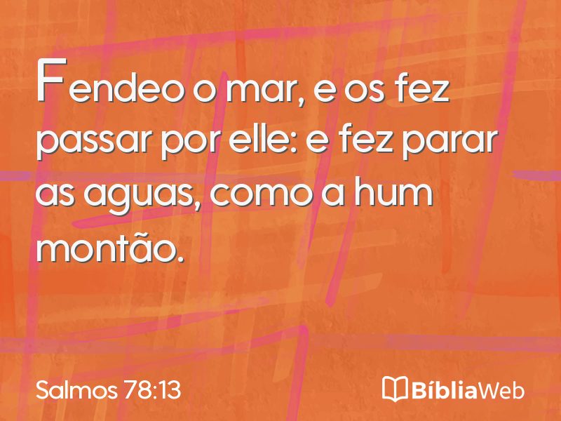 Salmos 78:13 em imagem para compartilhar