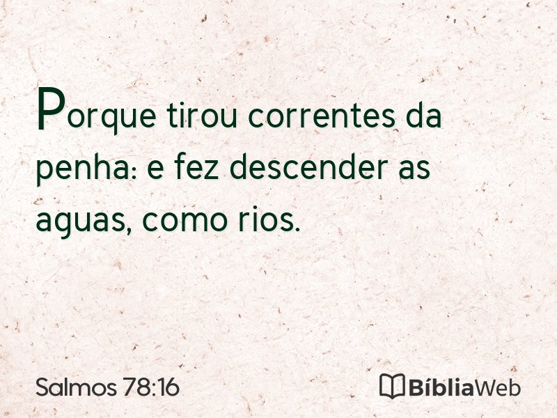 Salmos 78:16 em imagem para compartilhar