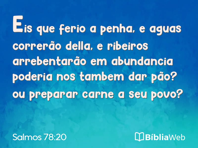 Salmos 78:20 em imagem para compartilhar