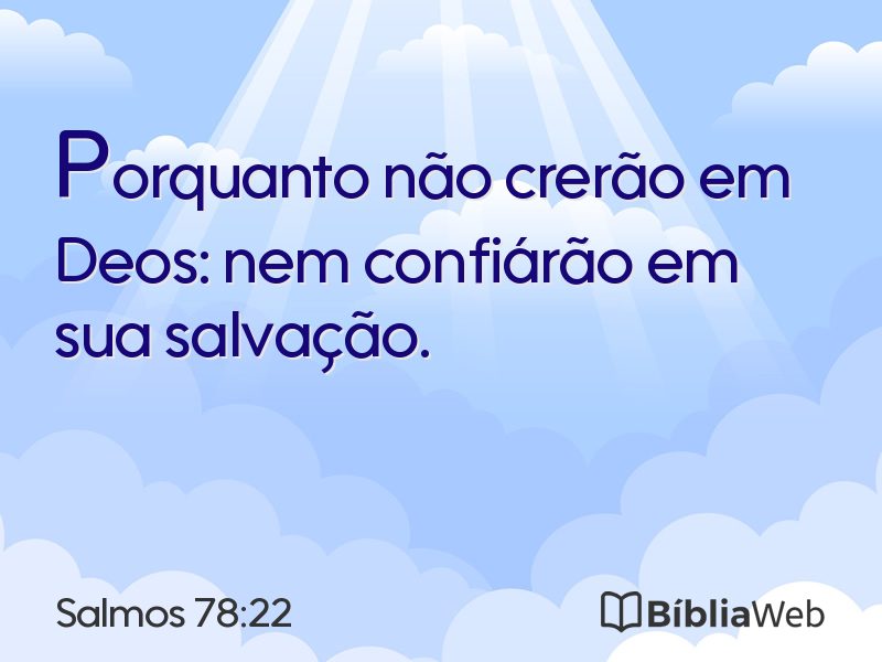 Salmos 78:22 em imagem para compartilhar