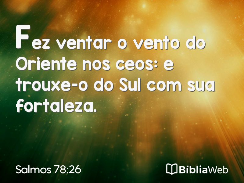 Salmos 78:26 em imagem para compartilhar