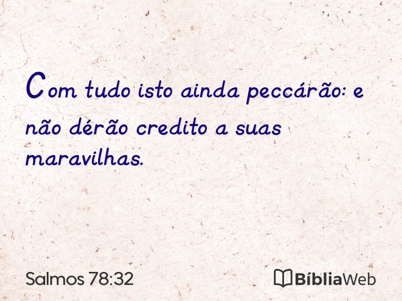Salmos 78:32 em imagem para compartilhar