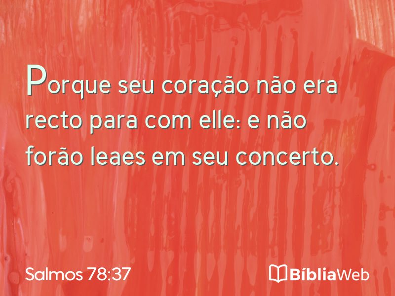 Salmos 78:37 em imagem para compartilhar