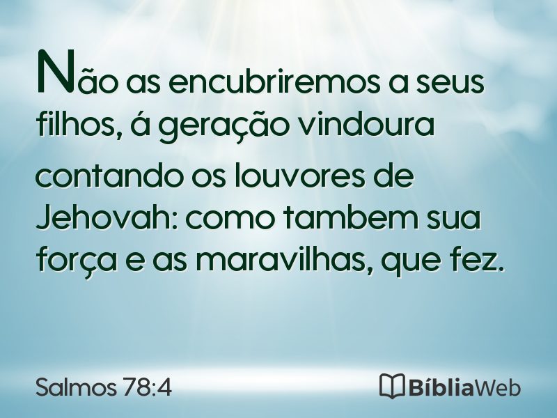 Salmos 78:4 em imagem para compartilhar