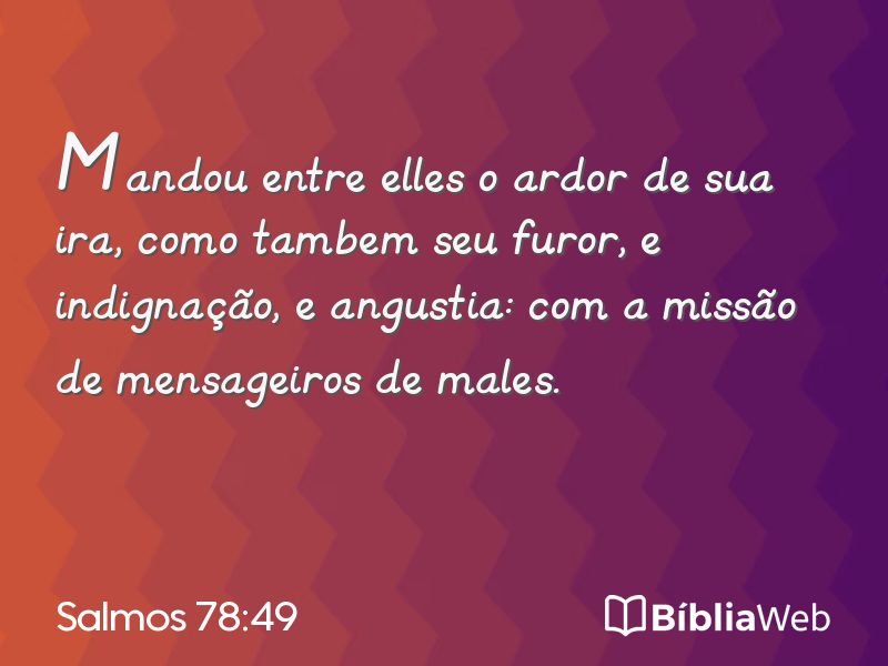 Salmos 78:49 em imagem para compartilhar